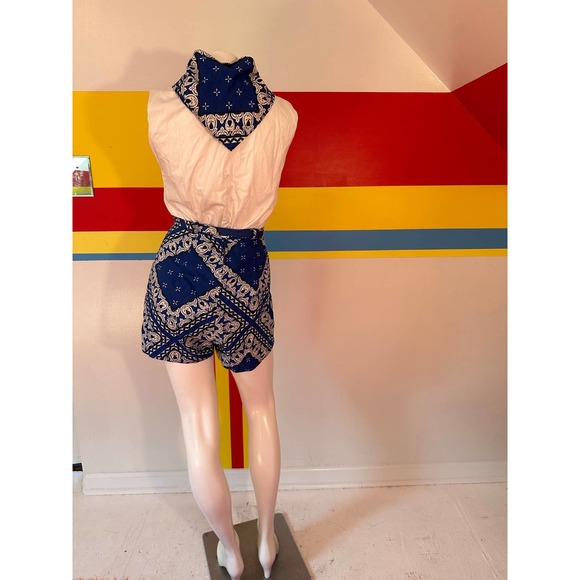 1960s bandana print 4 piece shorts set by Peck and peck sz s / m pinup playsuit - Picture 6 of 10